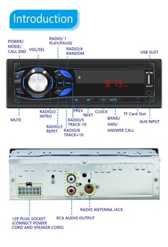 Автомобильное радио в тире 1 Din магнитофон MP3-плеер