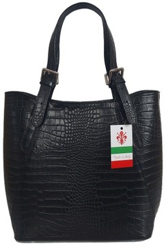 Итальянская сумочка А4 Vera Pelle, кожа крокодил