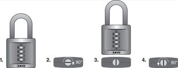 КОМБИНИРОВАННЫЙ НАВЕСНОЙ ЗАМОК ABUS 158/50 С ПЕРЕМЕННЫМ КОДОМ, 4 РЯДА
