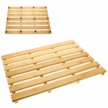 БАМБУКОВЫЙ КОВРИК ДЛЯ ВАННОЙ ДЕРЕВЯННЫЙ КОВРИК ПЛАТФОРМА 53x 35,5x 2,5 см