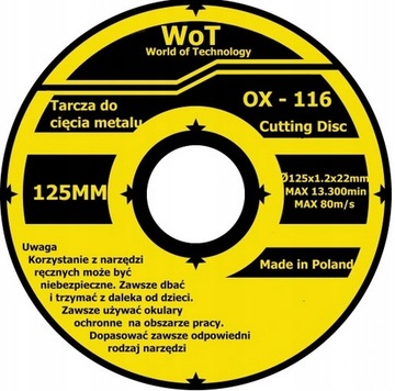 TARCZA DO CIĘCIA METALU 125/1 MM 1 SZT.