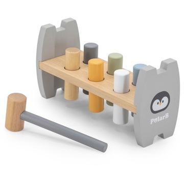 ДЕРЕВЯННЫЙ МОЛОТОК С ПОЛЯРНЫМ ПИНГВИНОМ ВИГА-МОНТЕССОРИ