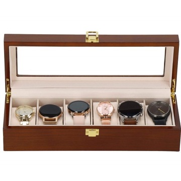 КОРОБКА ДЛЯ КАССЕТЫ ДЛЯ ЧАСОВ КОРОБКА ДЛЯ ЧАСОВ 6 шт. ОРГАНИЗАТОР ДЛЯ ЮВЕЛИРНЫХ УКРАШЕНИЙ