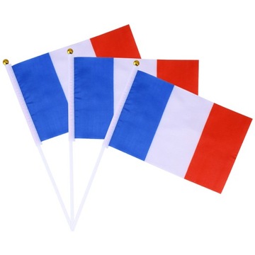 FRANCUSKA FLAGA RĘCZNA FRANCJA PREZENTY DEKORACYJNE 20 SZT