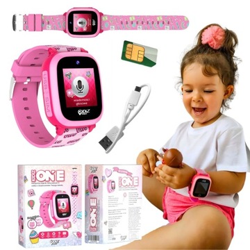 PREZENT DLA DZIECKA Smartwatch KiDiZ One różowy GPS ROZMOWY PRZYCISK SOS