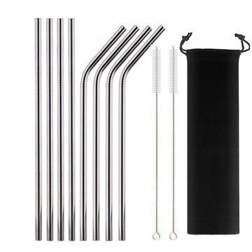 SŁOMKI 6mm METALOWE STALOWE 10EL EKO RURKI WIELORA