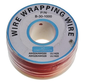 Przewód typu kynar AWG 0.24mm czerwony 200m