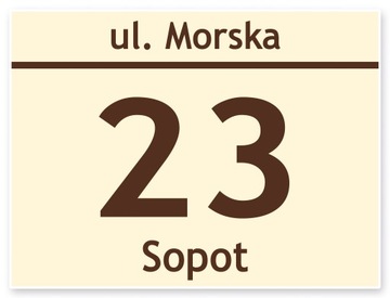 TABLICZKA ADRESOWA z numerem domu tablica 40x30 cm