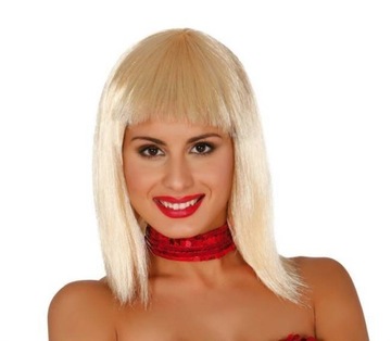 PERUKA BLOND PROSTA Z GRZYWKA DO RAMION