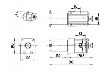 Электрическая лебедка Atv 3000LBS HUSAR + пульт дистанционного управления Quad Plow