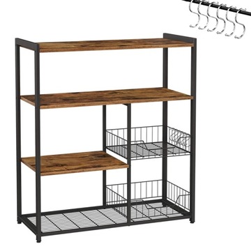 Szafka kuchenna REGAŁ 4 poziomy wyspa 35x80x95 cm vintage LOFT +2 KOSZE