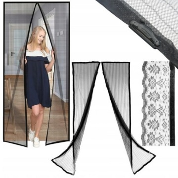 CZARNA MOSKITIERA MAGNETYCZNA DRZWIOWA 140X280CM