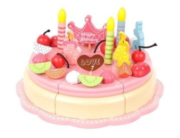 Tort urodzinowy drewniany 48el