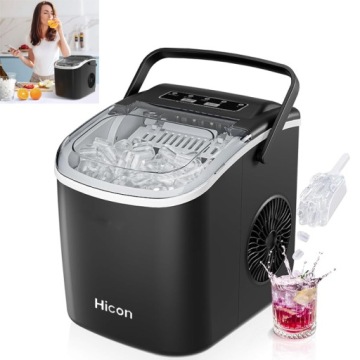 Domácí Výrobník Ledu 12 KG/24 Hodin, Express Led Na Nápoje, Černý 1,3 L
