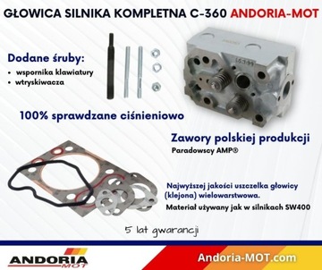 Головка двигателя в сборе, прокладки Ursus C-360 46505340 ANDORIA