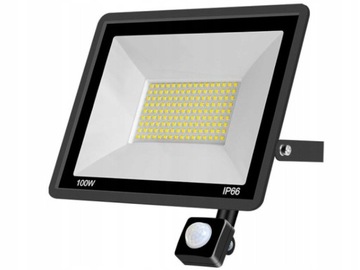 Lampa Halogen Zewnętrzny na Garaż 100W IP66 Czujka
