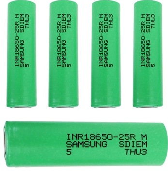 AKUMULATOR LITOWO JONOWY WYSOKOPRĄDOWY INR 18650 25R SAMSUNG 2500 mAh 5 szt