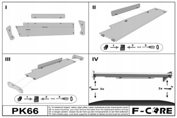 Длинная полка для приборной панели MAN TGX 07-20