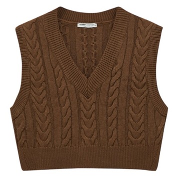 PULL & BEAR KRÓTKI SWETROWY STYLOWY TOP S