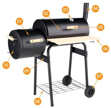 LUND GARDEN УГОЛЬНЫЙ ГРИЛЬ С РУЧКОЙ ДЛЯ КОПИЛЬНИКА 60X30CM