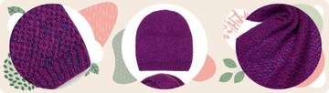 ŠÁL ČIAPKA BEANIE DÁMSKY KOMPLET 30% MOHÉR FUCHSIA RUŽOVÁ