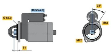 BOSCH 0001108405 STARTÉR 12 V AUDI A4 A6 A8
