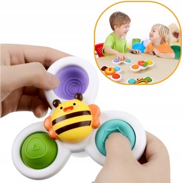 3 шт. FIDGET SPINNER ПРИСОСКА ПОГРЕМКА СЕНСОРНАЯ ИГРУШКА ДЛЯ ВАННЫ