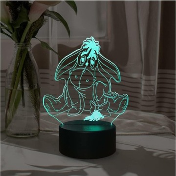 3D LED RGB ночник для рабочего стола + Мини-лампа - Ослик Иа - Colyya