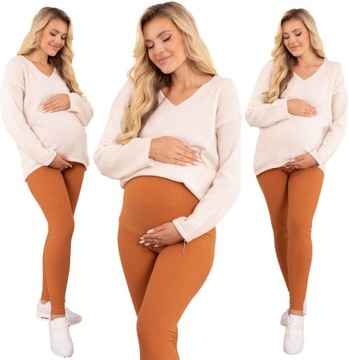 LEGGINSY CIĄŻOWE OCIEPLANE NA ZIMĘ GRUBE GETRY XL