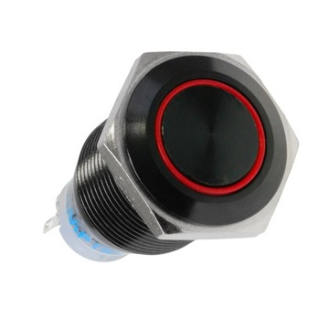 Przycisk do obudowy komputerowej LAMPTRON 19mm - Blackline - Czerwony