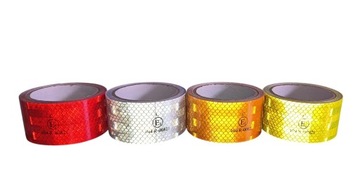 ЛЕНТА светоотражающая красная контурная 50мм 5м МИКРОПРИЗМАТИЧЕСКАЯ