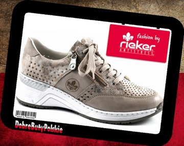 RIEKER N4327 metallic Półbuty sneakersy damskie r.38