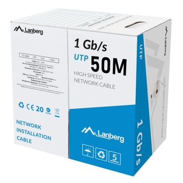 КАБЕЛЬ LAN КАБЕЛЬ ВИТАЯ ПАРА RJ45 UTP CAT.6 CAT.6 50M LANBERG