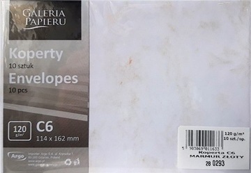 Koperty C6 120g MARMUR ZŁOTY 10 sztuk 280293