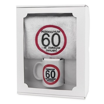 Komplet RĘCZNIK I KUBEK prezent na 60 URODZINY ona