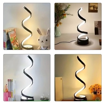 LAMPA SPIRALNA STOŁOWA DO SYPIALNI SZAFKI NOCNEJ PÓŁKI NA KSIĄŻKI SALONU