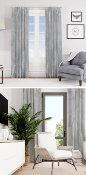 ГОТОВЫЕ ШТОРЫ НА ЛЕНТЕ ЛЯГУШКИ 140Х250 СЕРАЯ ШТОРА 176 БЕСПЛАТНОЕ УКОРАЧИВАНИЕ