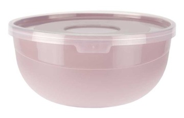 MISECZKA PLASTIKOWA Z POKRYWKĄ RÓŻ 0,7L RAVI