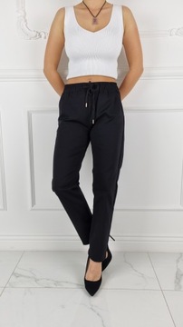 #ELEGANCKIE DAMSKIE SPODNIE - GUMKA DŁUGIE WIĄZANE