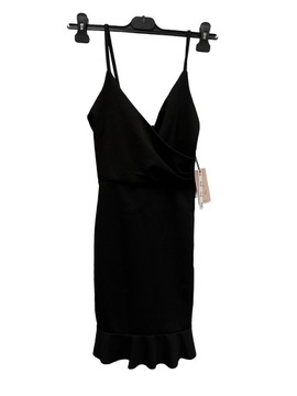Czarna damska sukienka mini elegancka na ramiączkach, rozmiar XXS