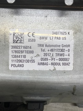 AIRBAG ULOŽENÍ SPOLUJEZDCE BMW F22 F30 F32 F36 USA 9227160