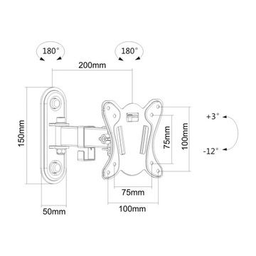 Настенное крепление PureMounts PM-FM11-100 13–27 дюймов, 25 кг
