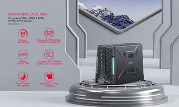 Док-станция Unitek, 1 диск M.2 NVMe, 1 диск SATA, USB-C 10 Гбит/с