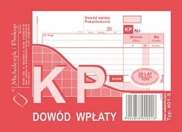 Kp Dowód wpłaty A6 samokopiujący, typ 401-5