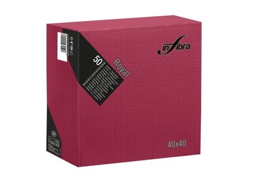 Serwetki INFIBRA ROYAL COLLECTION, 4 warstwy, 40x40 cm, tloczone,BORDO a'50