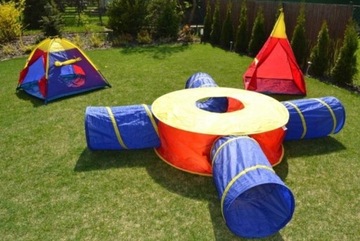 ДЕТСКАЯ ПАЛАТКА, ДОМ-ТИПИ ДЛЯ САДОВОГО ДОМ ВИГВАМ + ТУННЕЛЬ КОМПЛЕКТ 7в1