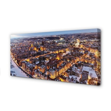 Obraz płótno Gdańsk Zima panorama rzeka 100x50