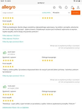 Полка из массива дуба толщиной 3 см, на заказ.