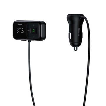 BASEUS TRANSMITER FM MP3 micro SD AUX ŁADOWARKA SAMOCHODOWA 2x USB LCD
