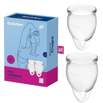 Przezroczyste kubeczki menstruacyjne Feel Confident 15ml + 20ml Satisfyer